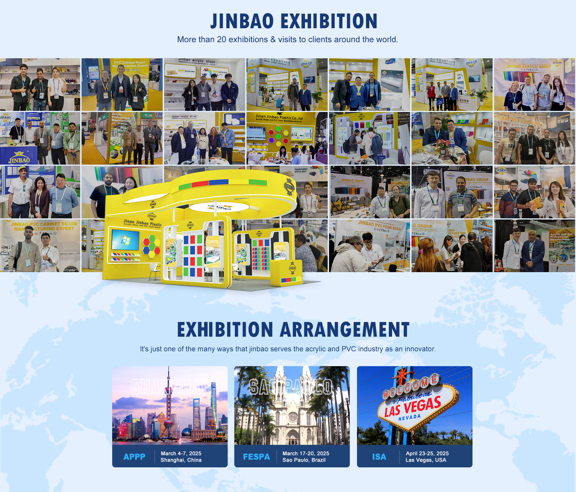Experience Jinbao's Premium PVC & Acrylic Solutions at Global Exhibitions 2025